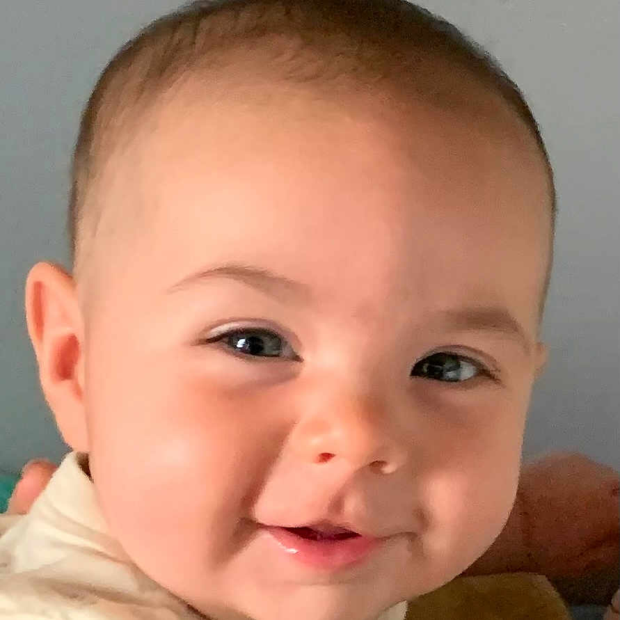 Zeke is registered to the contest to win money with this photo: baby, babylaughing, blonde, face, hair, happy, head, laughing, newborn, person, photography, portrait, selfie, smile