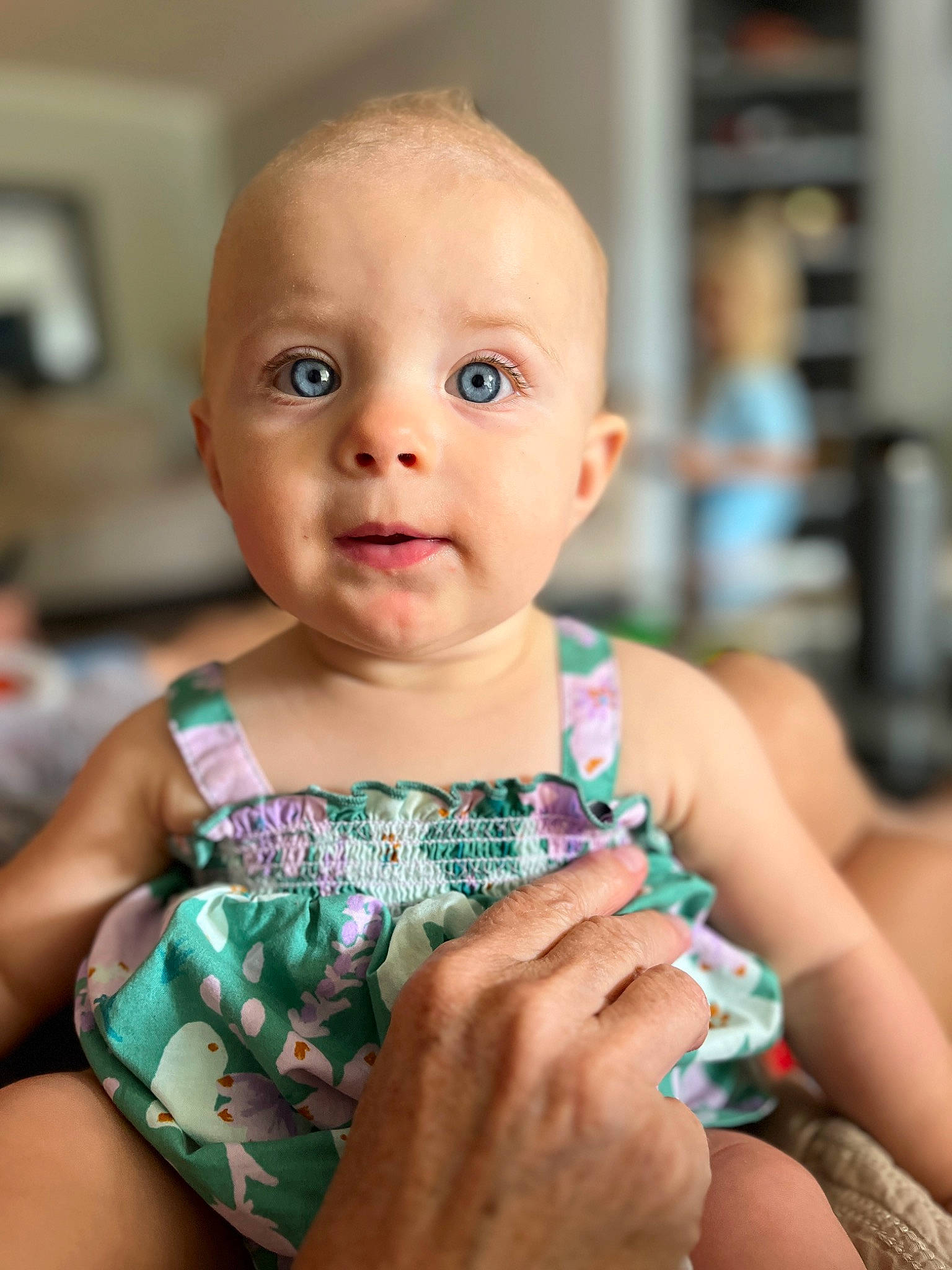 Elena joined the competition — help win amazing prizes! aqua, baby, baby_toddler_clothing, cheek, child, dress, event, face, finger, gesture, hand, happy, human, iris, nail, people, person, sitting, skin, thumb