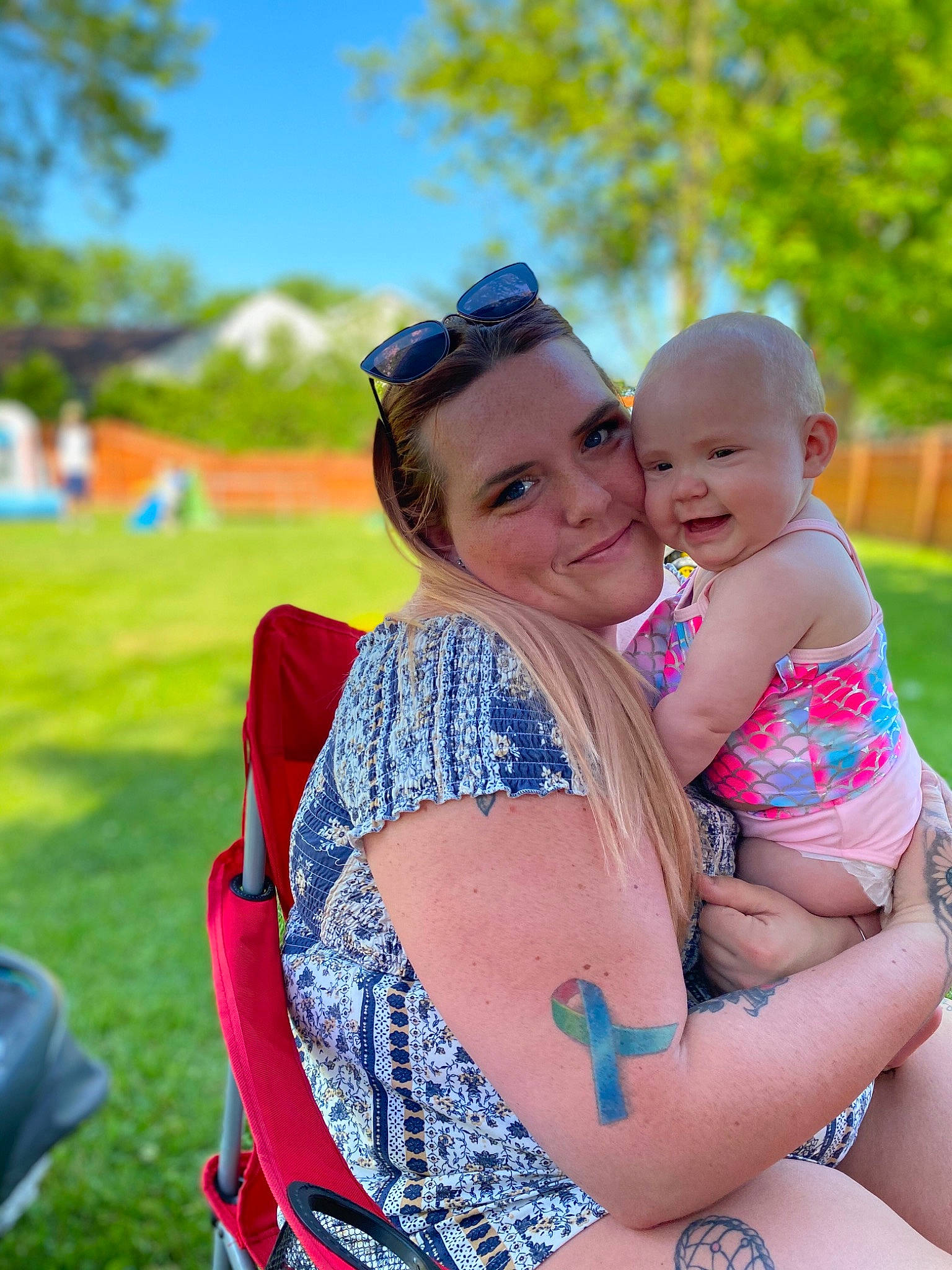 Braylynn joined the competition — help win amazing prizes! baby, child, fun, grass, green, happy, interaction, joy, leisure, people, person, photograph, photography, pink, red, skin, smile, summer, toddler, tree