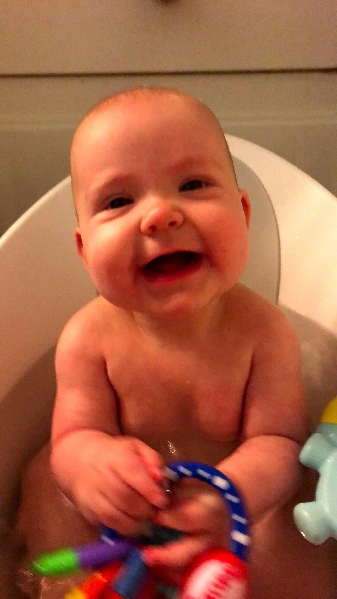 Braylynn is registered to the contest to win money with this photo: baby, baby_bathing, baby_making_funny_faces, bathing, bathtub, cheek, child, eyebrow, face, facial_expression, finger, forehead, head, joy, lip, mouth, muscle, nose, person, skin
