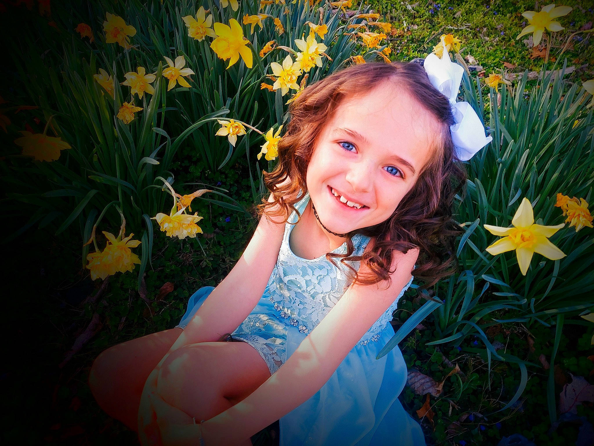 Haley joined the competition — help win amazing prizes! arm, botany, dress, flash_photography, flower, grass, hair, hand, happy, head, iris, joy, leaf, nature, organ, people_in_nature, person, petal, plant, smile