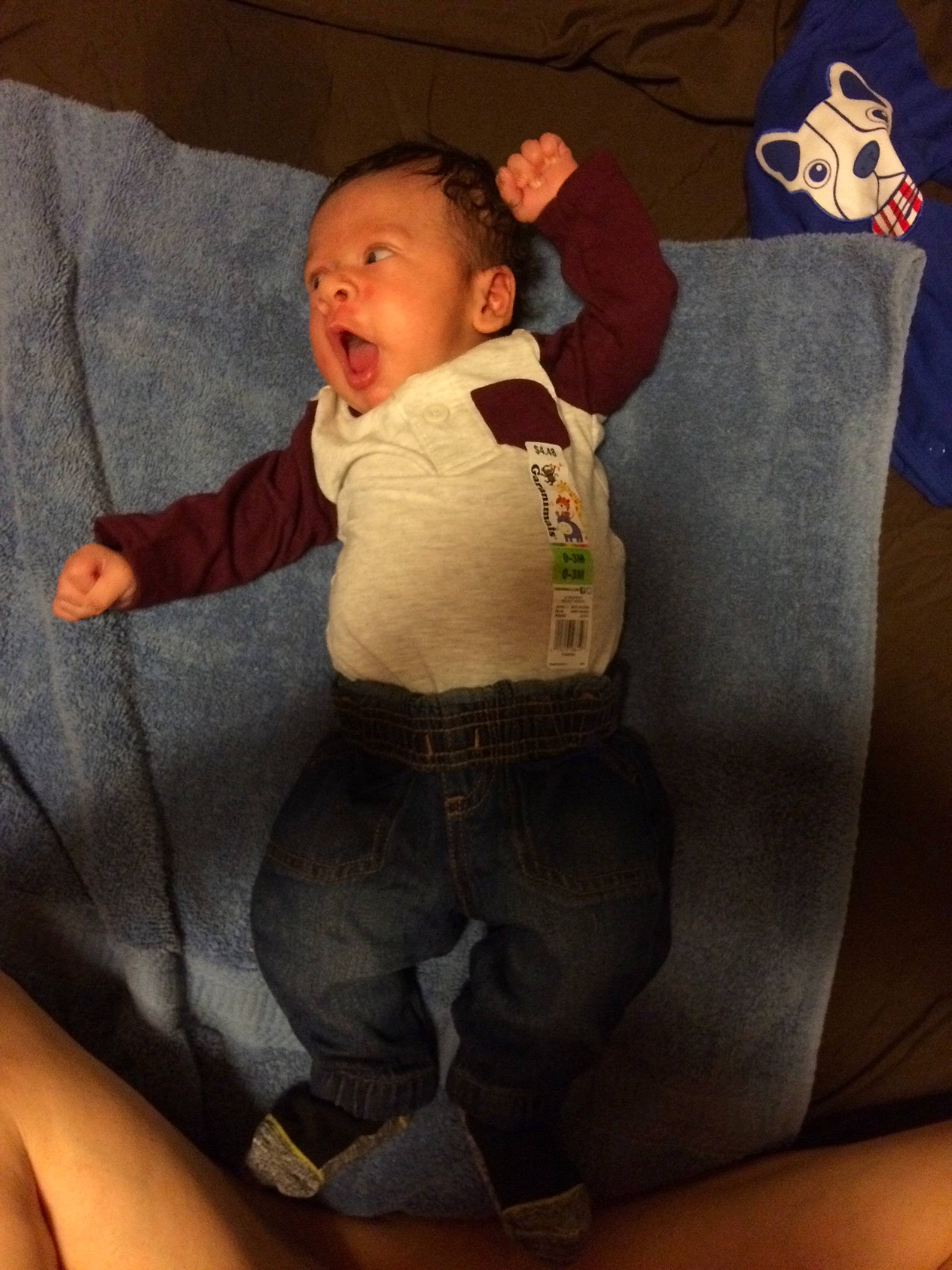 Bobby is registered to the contest to win money with this photo: arm, child, cool, day, finger, hand, infant, leg, nap, person, product, sitting, sleep, textile, toddler