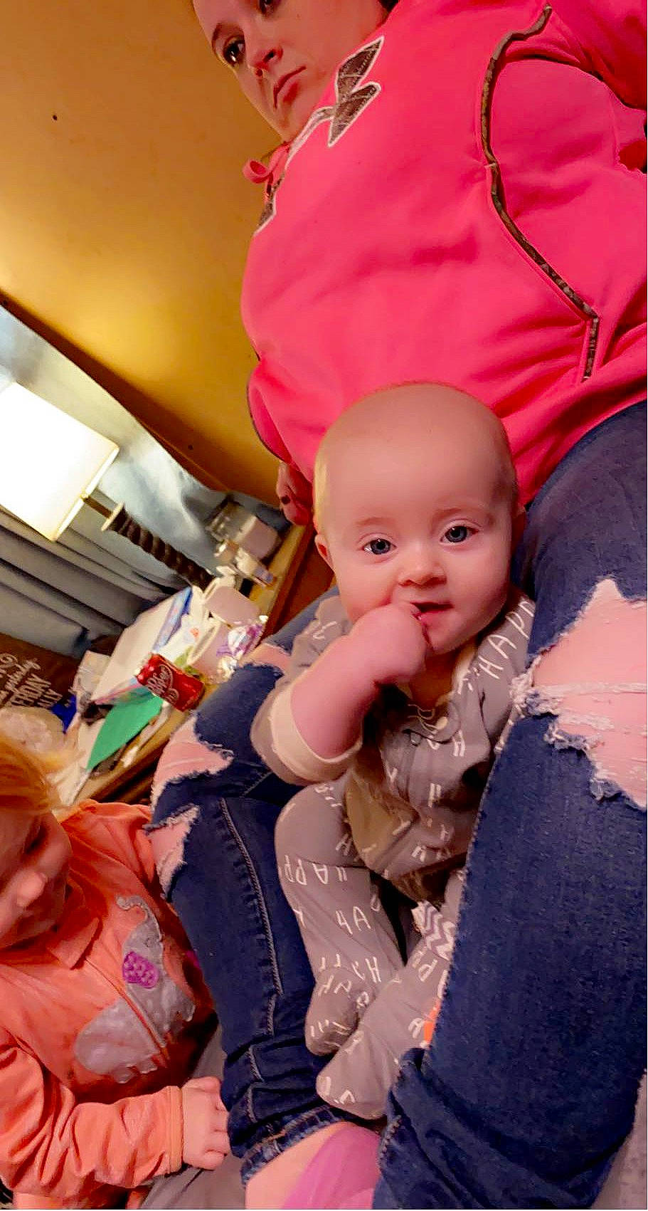 Maci is registered to the contest to win money with this photo: baby, baby_products, child, costume, doll, event, fashion_accessory, fun, fur, hair_coloring, happy, magenta, peach, person, pink, plush, room, stuffed_toy, toddler, toy