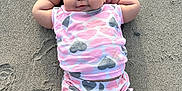Monroe is registered to the contest to win money with this photo: arms, baby, beach, child, clothing, cute, footwear, heart_pattern, infant, legs, outdoor, person, playful, relaxed, sand, shirt, shorts, skin, sock, summer