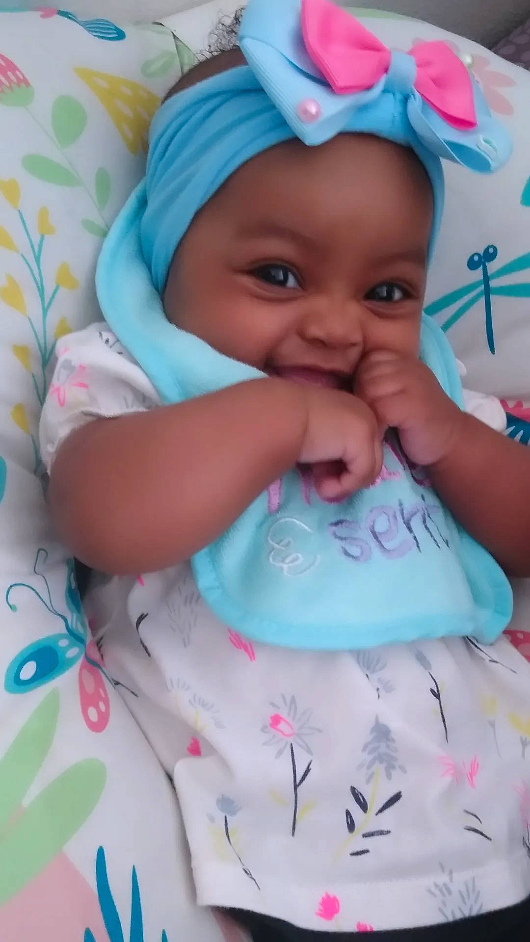 Aviana joined the competition — help win amazing prizes! aqua, azure, baby, baby_toddler_clothing, cheek, child, face, facial_expression, finger, hand, happy, headwear, iris, lip, person, pink, product, skin, smile, textile