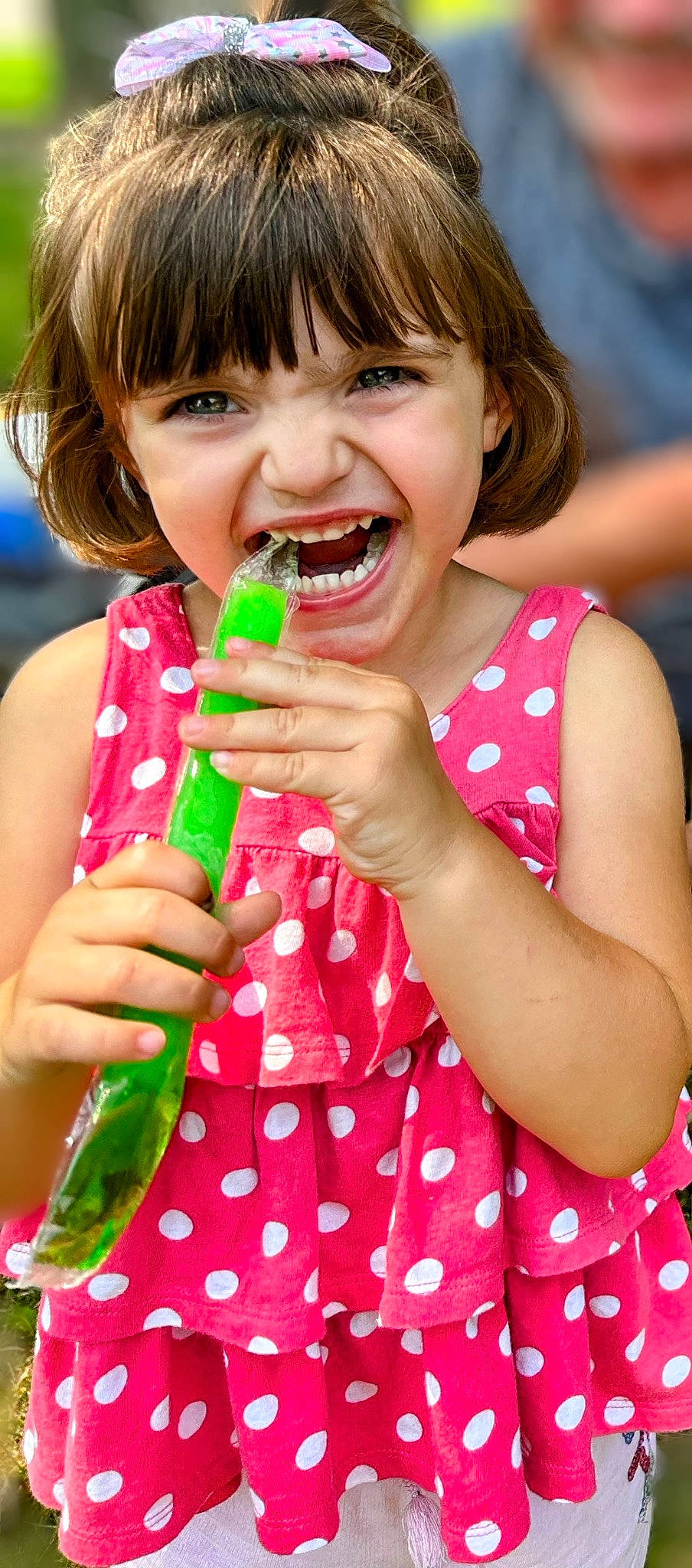 Amillianna is registered to the contest to win money with this photo: baby_playing_with_toys, biting, child, drinking, facial_expression, finger, food, fun, gesture, green, hand, happy, lip, nail, person, pink, smile, summer, sweetness, thumb