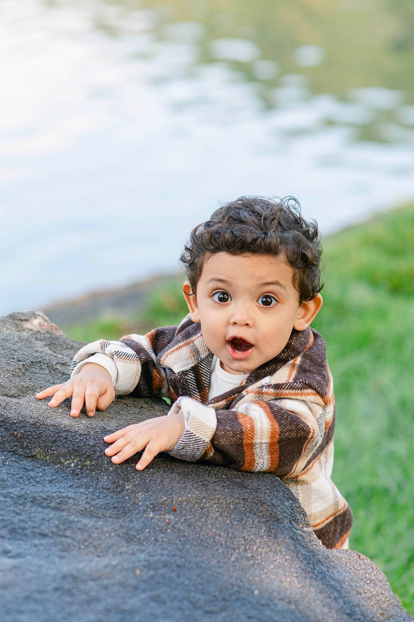 Avery joined the competition — help win amazing prizes! baby, child, doll, flash_photography, fun, gesture, grass, happy, leisure, pattern, people_in_nature, person, plant, recreation, rock, sitting, surprise, toddler, toy, tree