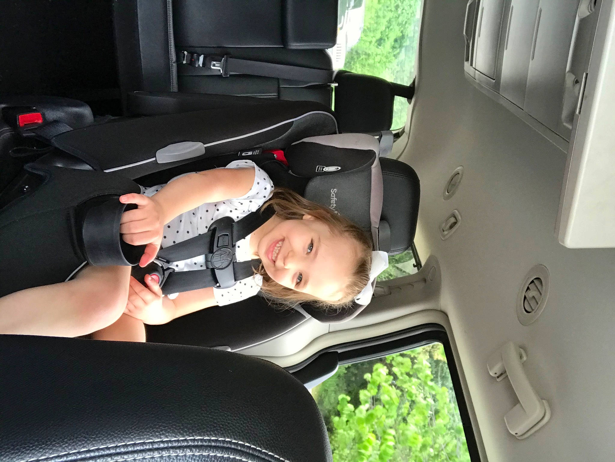 Ellaina joined the competition — help win amazing prizes! auto_part, car, car_seat, car_seat_cover, family_car, head_restraint, joy, person, plant, vehicle