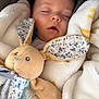 baby, sleeping, blanket, plush_toy, bunny, soft_texture, face, closed_eyes, comfort, cozy, infant, child, cute, resting, peaceful, cuddle, fabric, toy, warm, nap