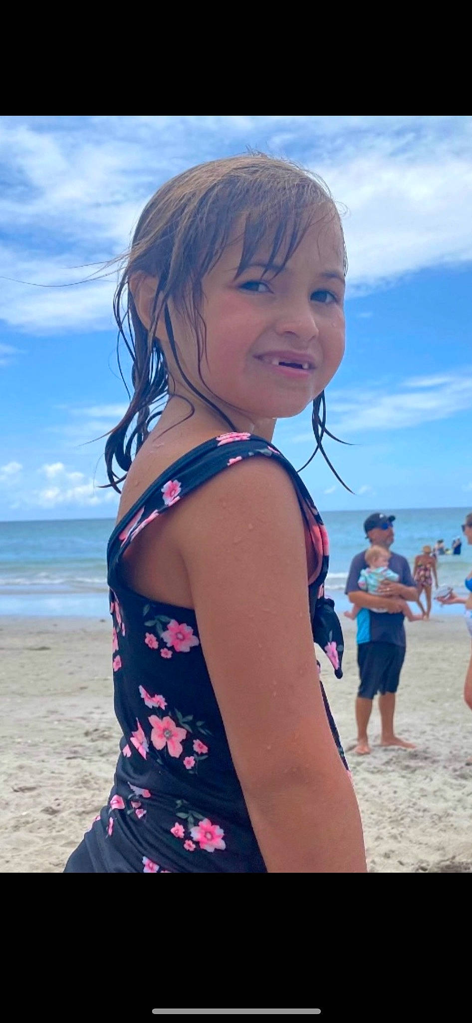 Adriana joined the competition — help win amazing prizes! azure, beach, blue, blurred, cloud, flash_photography, hair, hairstyle, happy, head, human_body, joy, leisure, people_in_nature, people_on_beach, person, shoulder, sky, smile, swimsuit_top