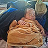 baby, sleeping, towel, blanket, bed, indoor, child, peaceful, resting, newborn, person, soft, cozy, wrapped, infant, cute, relaxed, nap, young, comfort