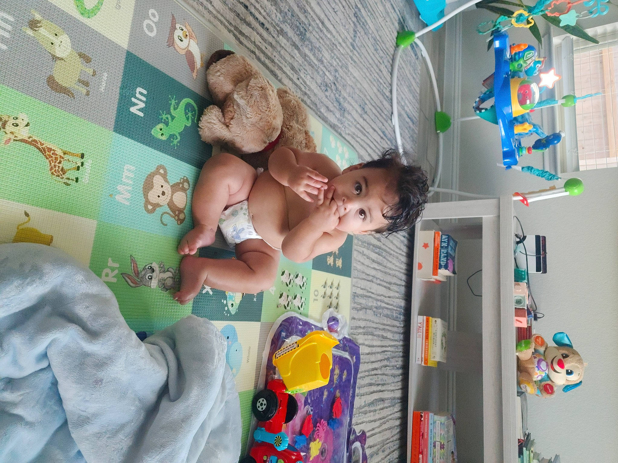 Mason joined the competition — help win amazing prizes! art, baby, baby_products, bookcase, building, child, fun, house, linens, person, play, product, publication, room, shelf, shelving, textile, toddler, toy, visual_arts