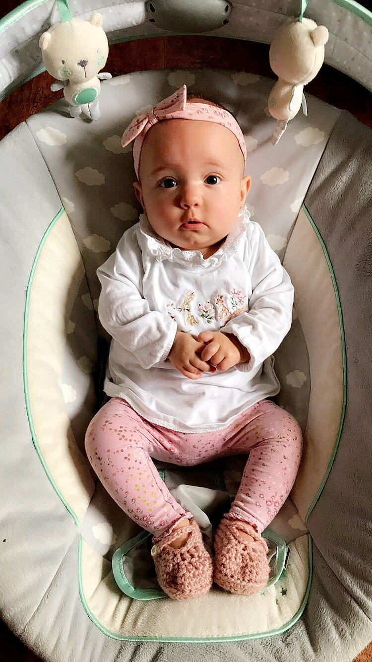 Dolly is registered to the contest to win money with this photo: baby, baby_toddler_clothing, cheek, child, person, sitting, toddler