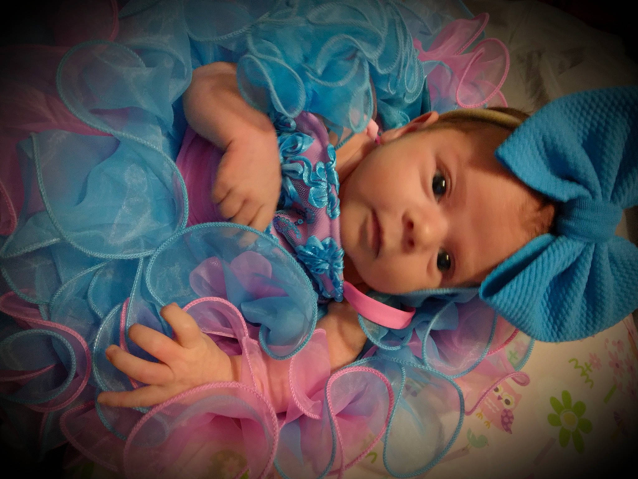 Lakelynn joined the competition — help win amazing prizes! aqua, azure, baby, baby_toddler_clothing, cheek, close_up, cloud, electric_blue, eye, eyebrow, eyelash, flash_photography, headwear, iris, lip, organism, pattern, person, pink, purple