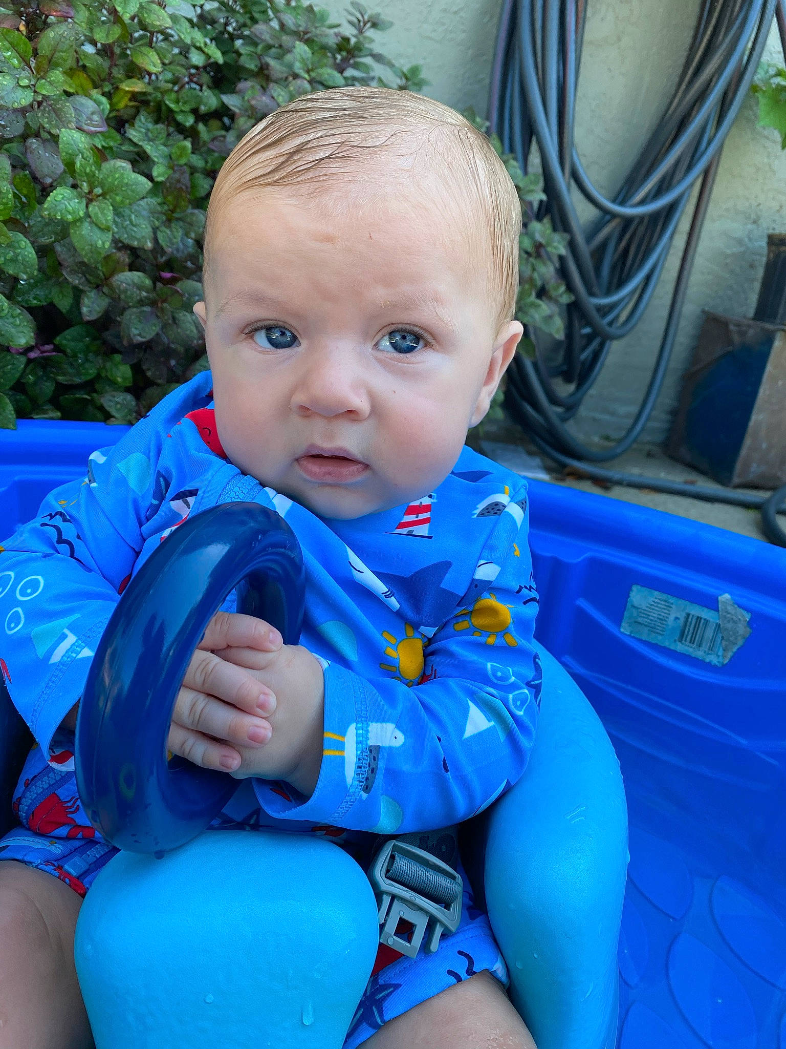 Vincent joined the competition — help win amazing prizes! azure, baby, baby_toddler_clothing, child, electric_blue, eye, face, fun, grass, happy, head, iris, leisure, lifejacket, person, personal_protective_equipment, plant, product, recreation, skin