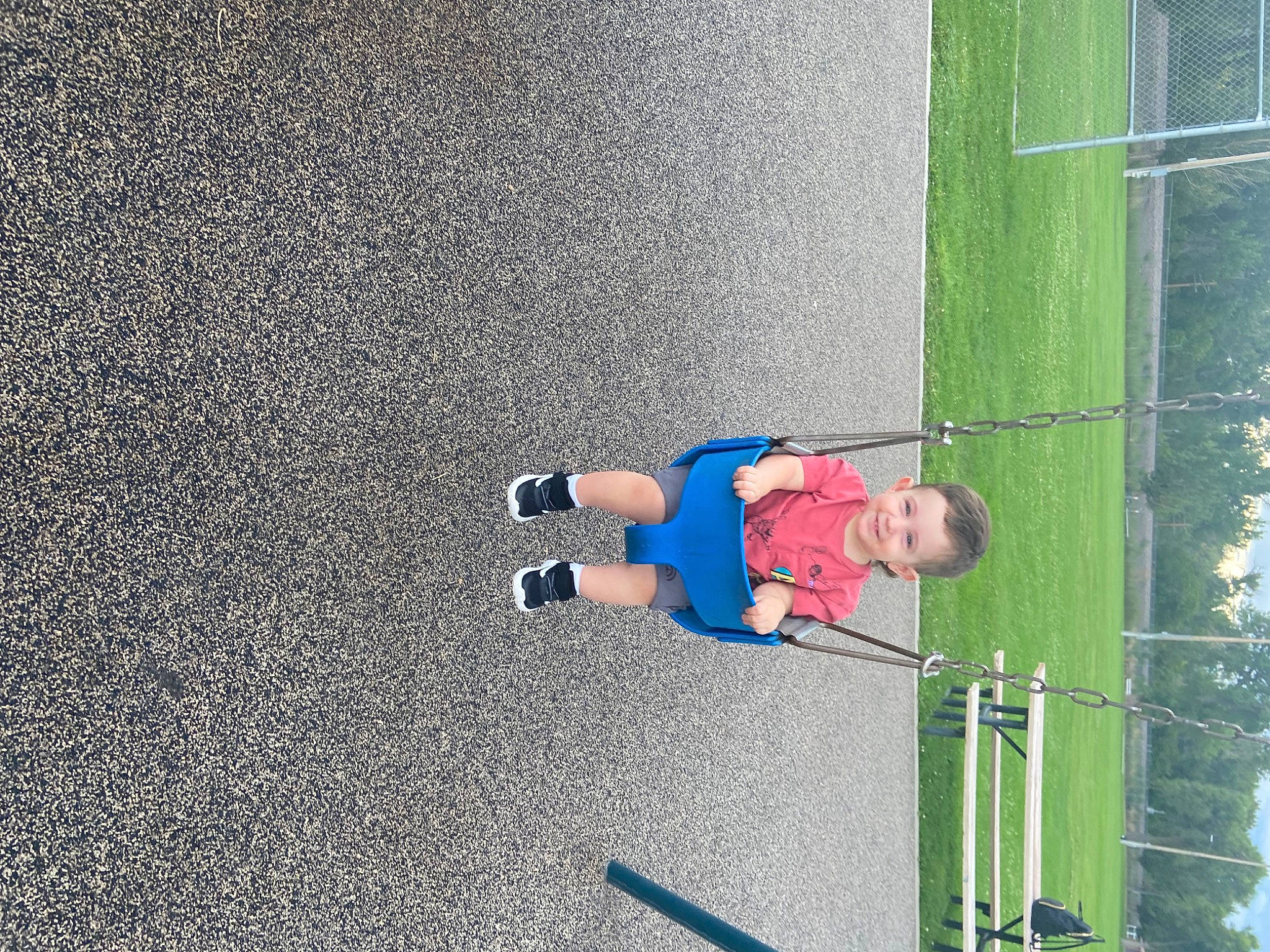 Cason joined the competition — help win amazing prizes! asphalt, baby, city, concrete, electric_blue, fun, grass, joy, leisure, person, plant, recreation, road_surface, shadow, sidewalk, tar, tire, toddler, tree, walking_shoe