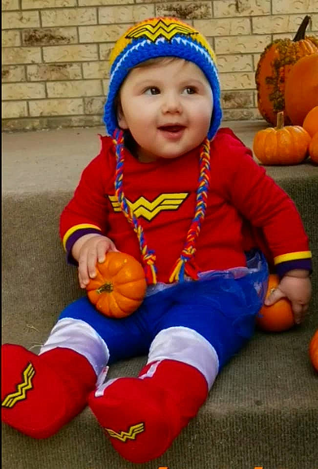 Ripley joined the competition — help win amazing prizes! child, costume, girl, halloween, headgear, infant, orange, person, play, product, toddler