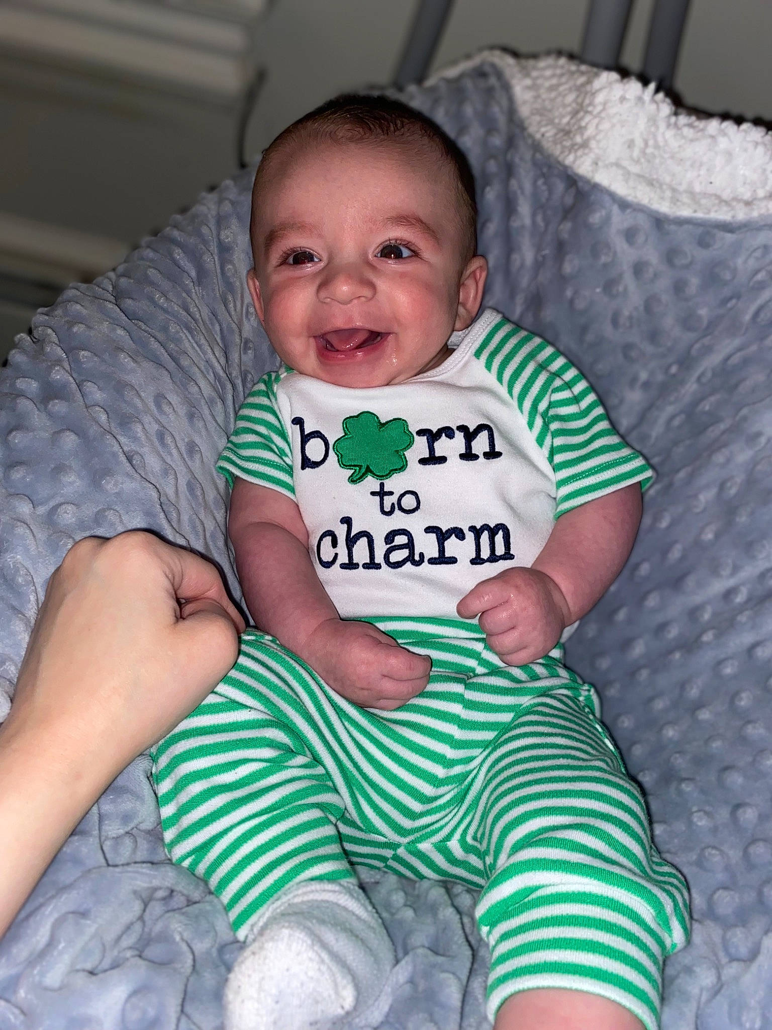 Landen joined the competition — help win amazing prizes! arm, baby_toddler_clothing, cheek, comfort, eye, face, finger, hand, happy, head, iris, leg, mouth, organ, person, product, skin, sleeve, smile, t_shirt