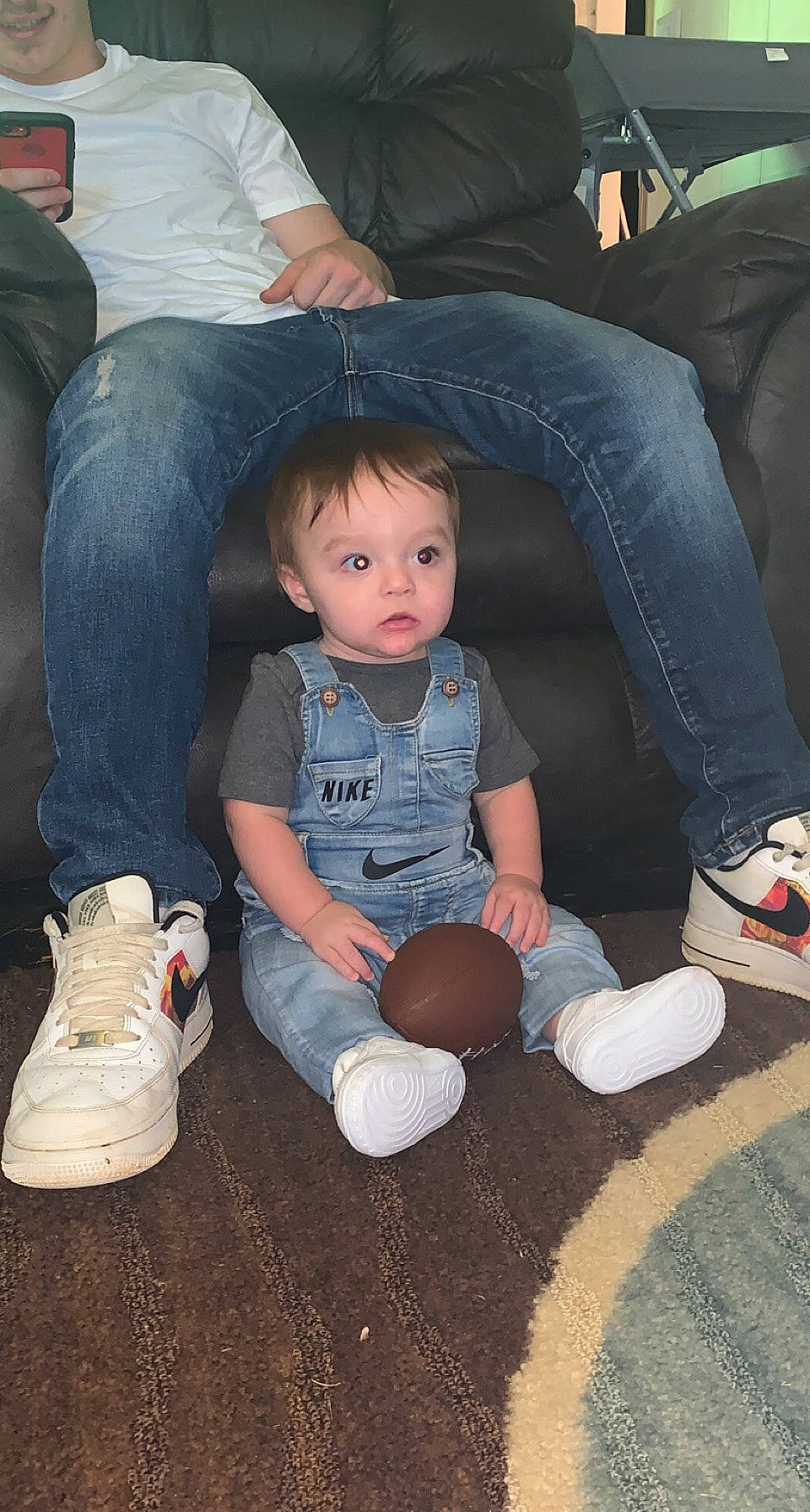 Karson joined the competition — help win amazing prizes! baby, baby_toddler_clothing, clothing, comfort, finger, flash_photography, flooring, human_leg, jeans, joint, knee, lap, leg, person, shoe, sneakers, sock, standing, thigh, toddler