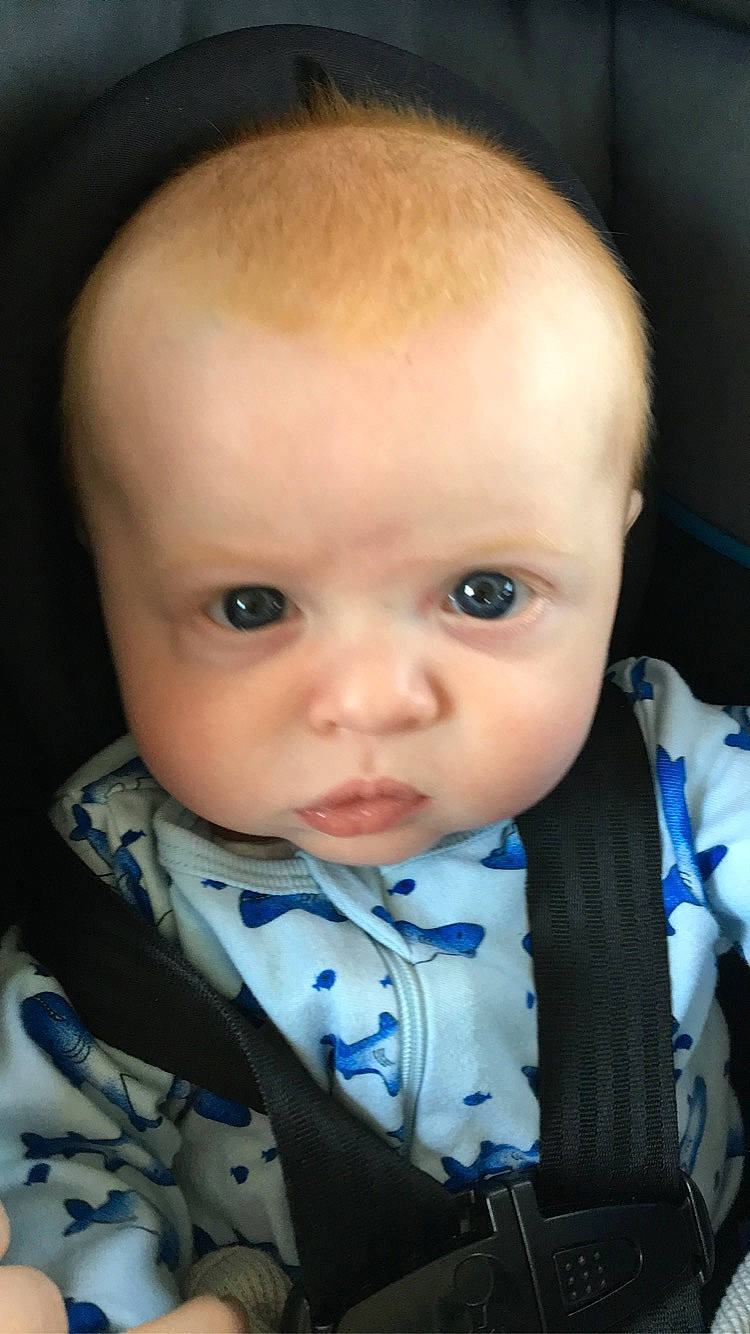 Carson is registered to the contest to win money with this photo: baby, baby_products, cheek, child, chin, eye, eyebrow, face, forehead, head, iris, lip, mouth, nose, person, skin, smile, toddler