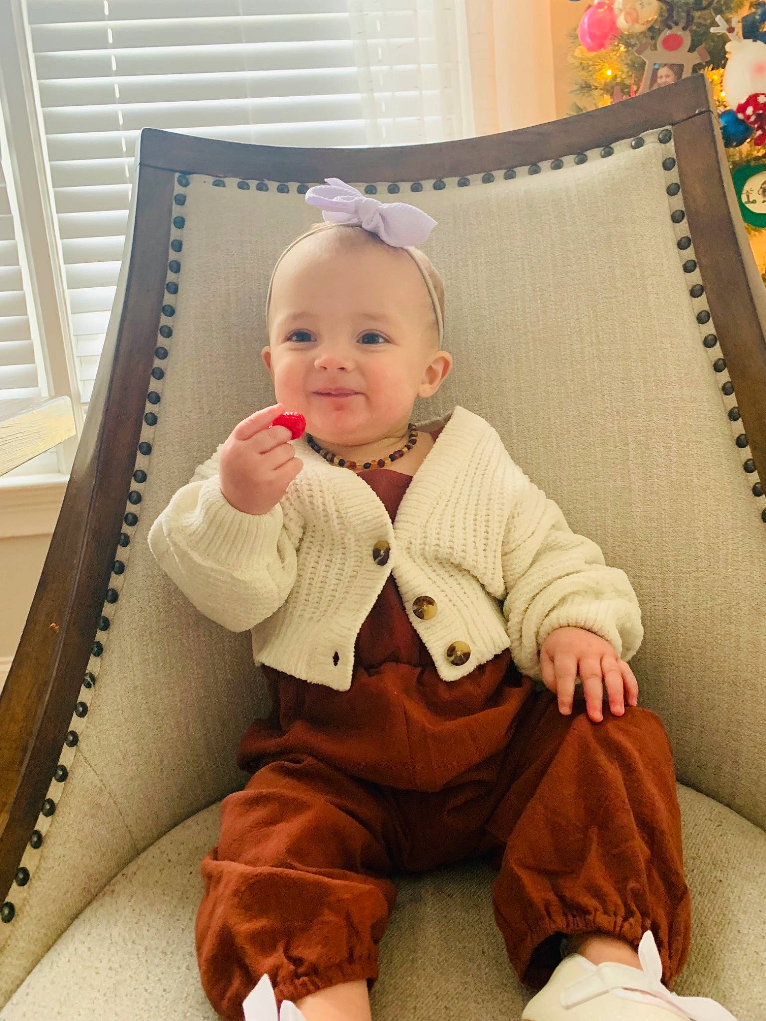 Nova-grace joined the competition — help win amazing prizes! baby, baby_products, baby_toddler_clothing, chair, child, comfort, costume_hat, fashion_accessory, flooring, happy, joy, lap, person, product, room, sitting, skin, sleeve, smile, textile