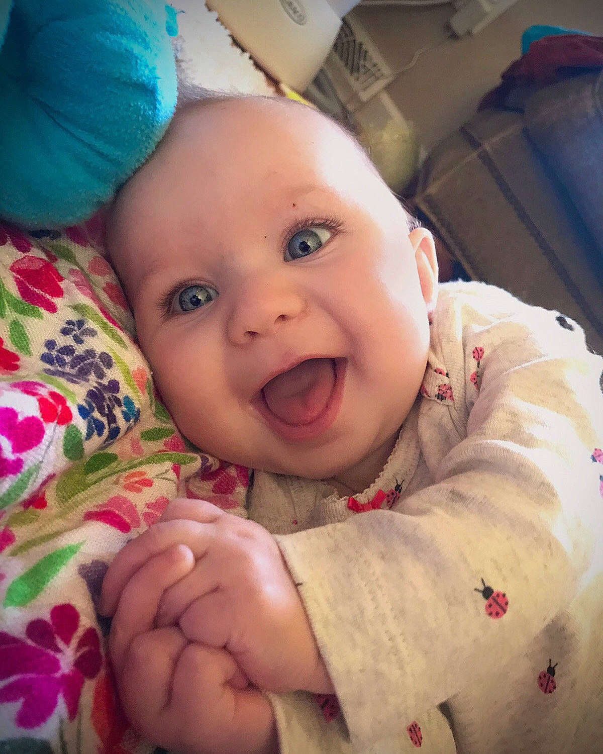 Julianne joined the competition — help win amazing prizes! baby, baby_making_funny_faces, beauty, cheek, child, chin, eye, eyebrow, face, facial_expression, forehead, head, lip, mouth, nose, organ, person, pink, skin, smile