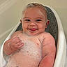 Kohen joined the competition — help win amazing prizes! baby, bathtub, bubbles, foam, child, smiling, skin, water, bath, cute, happy, infant, portrait, toddler, playful, splash, fun, head, arm, bathroom