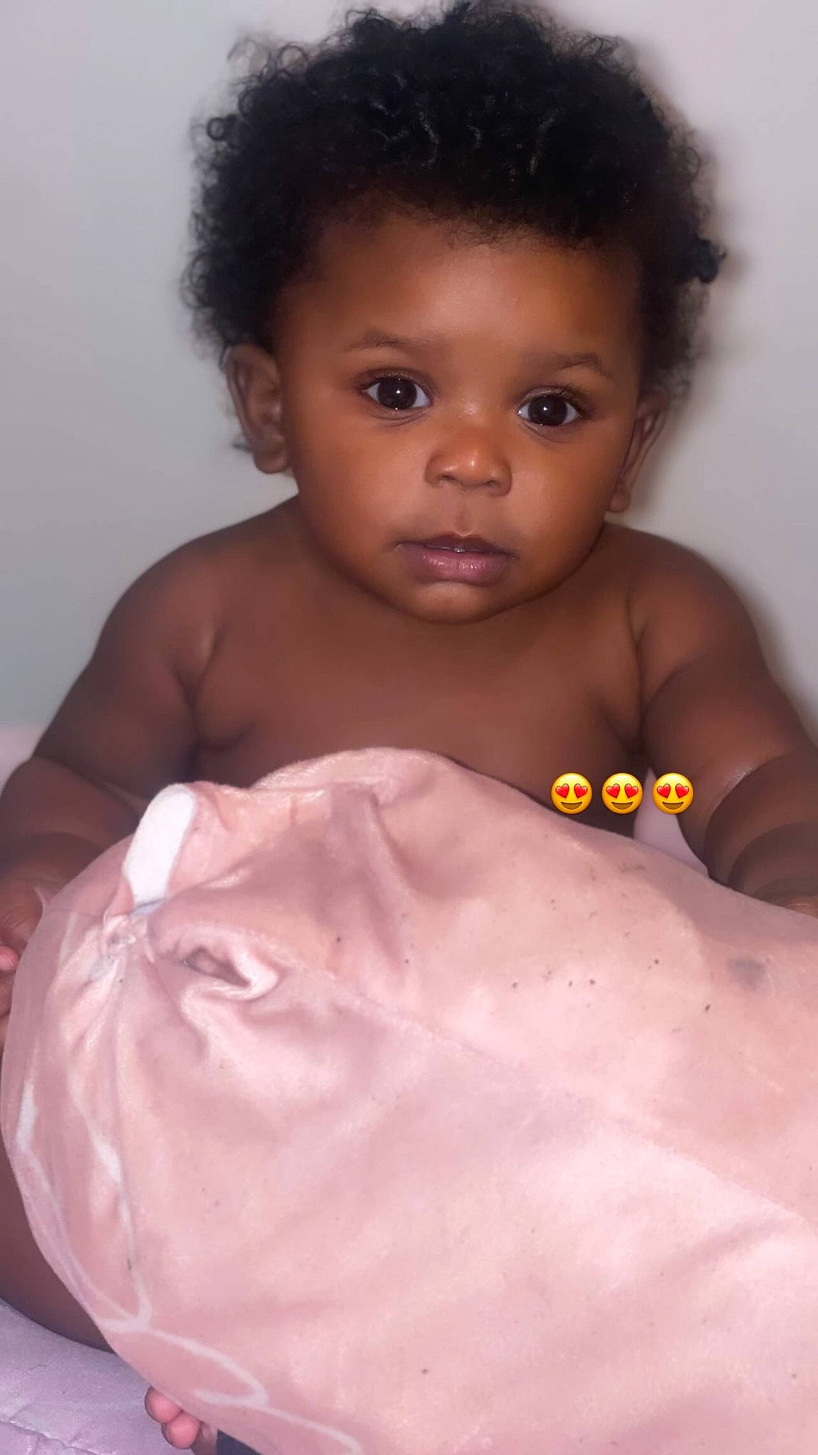 Kehlani Johnson joined the competition — help win amazing prizes! abdomen, baby, cheek, chest, child, close_up, comfort, elbow, eyelash, face, flash_photography, iris, linens, lip, no_expression, nose, person, skin, stomach, toddler