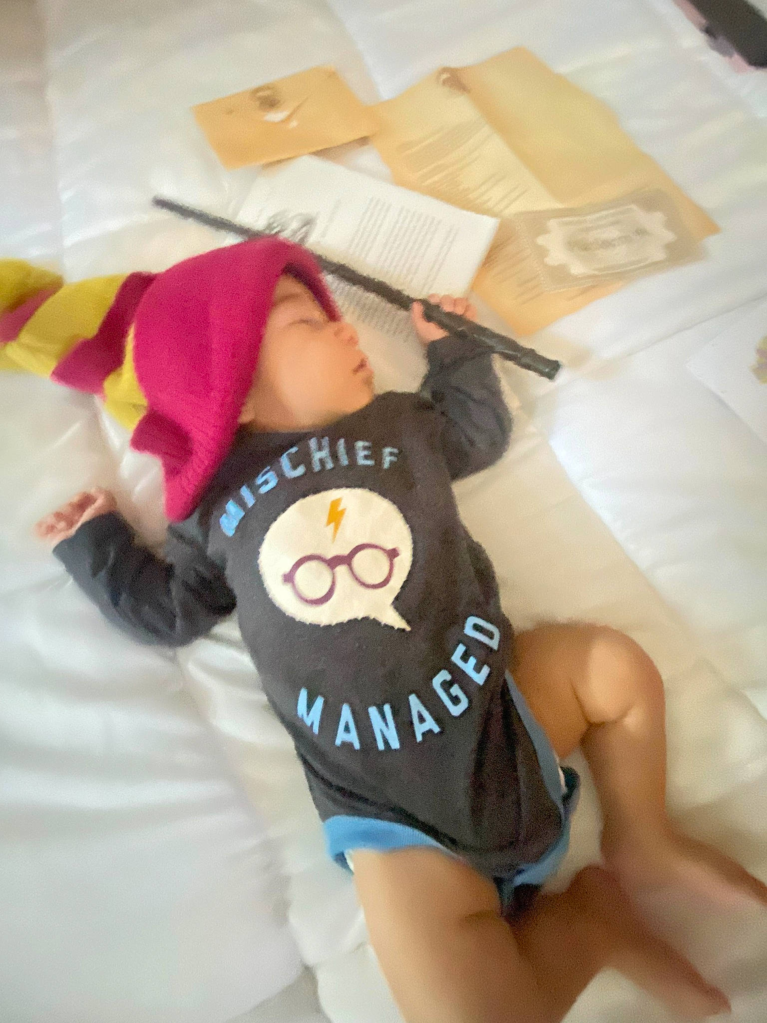 Gabriel joined the competition — help win amazing prizes! baby_sleeping, baby_toddler_clothing, child, comfort, finger, font, human_body, human_leg, knee, linens, person, personal_protective_equipment, room, shorts, sleeve, sportswear, t_shirt, textile, thigh, thumb
