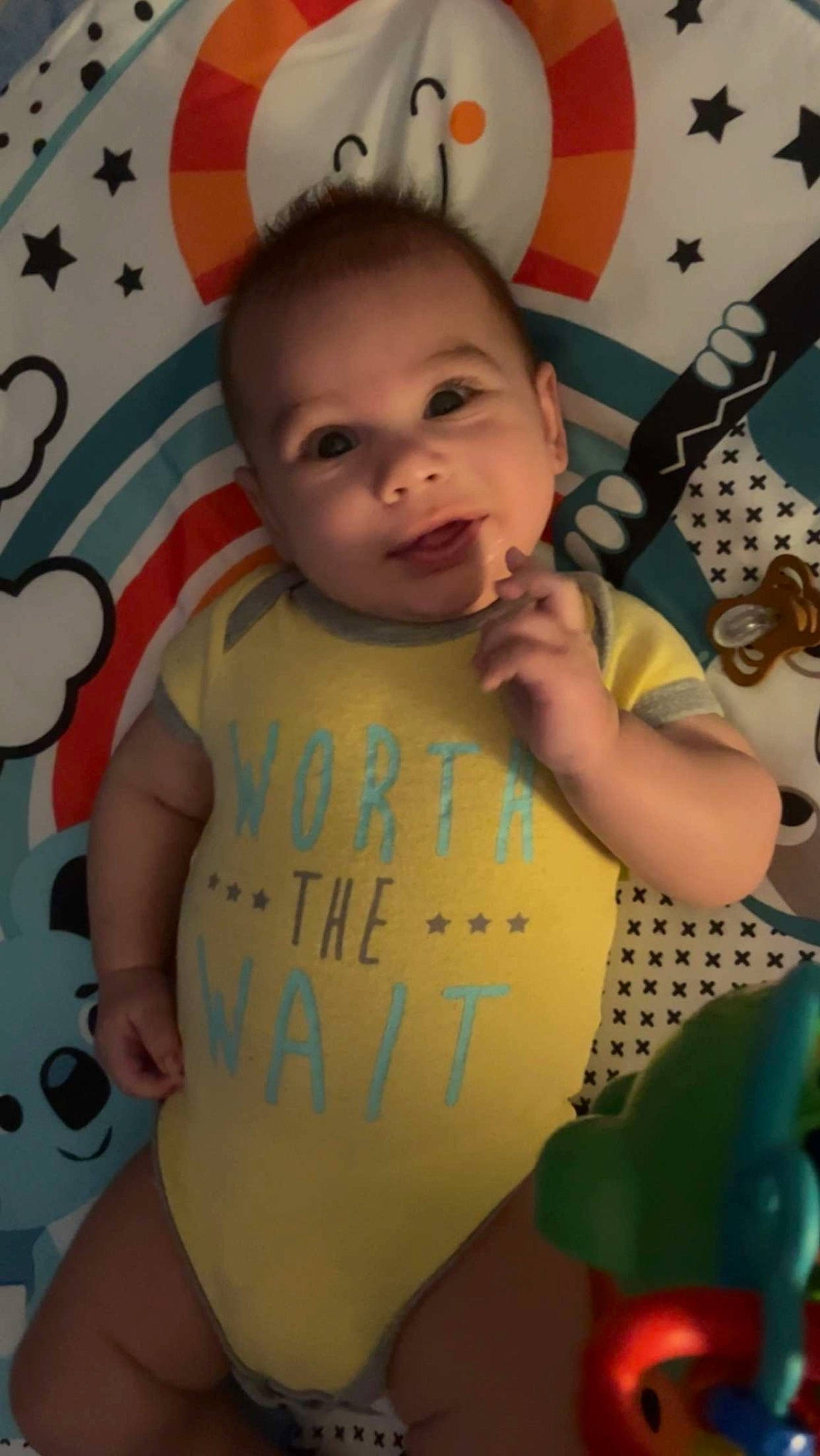 Anakin is registered to the contest to win money with this photo: arm, baby, cheek, eye, face, facial_expression, forehead, hair, hairstyle, hand, head, human_body, joint, mouth, nose, organ, person, product, skin, stomach