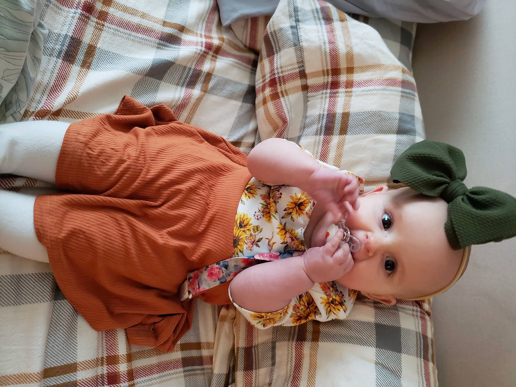Kathryn joined the competition — help win amazing prizes! arm, baby, baby_toddler_clothing, comfort, eye, finger, glasses, hand, happy, hat, head, human_body, pattern, person, pink, plaid, skin, sleeve, tartan, textile