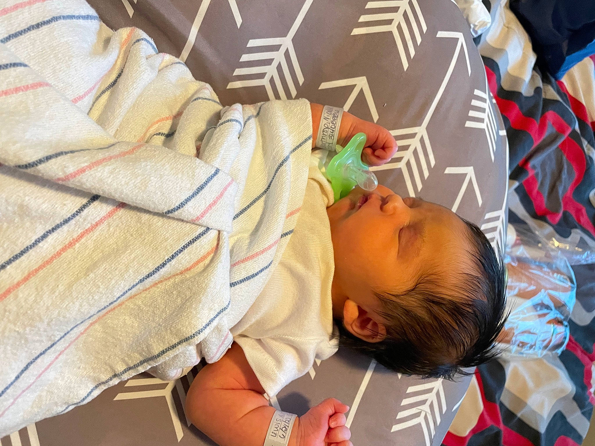 Alyssa joined the competition — help win amazing prizes! baby, baby_products, baby_sleeping, baby_toddler_clothing, bedtime, child, comfort, flooring, fun, linens, mammal, pattern, person, play, red, room, sitting, sleep, textile, toddler