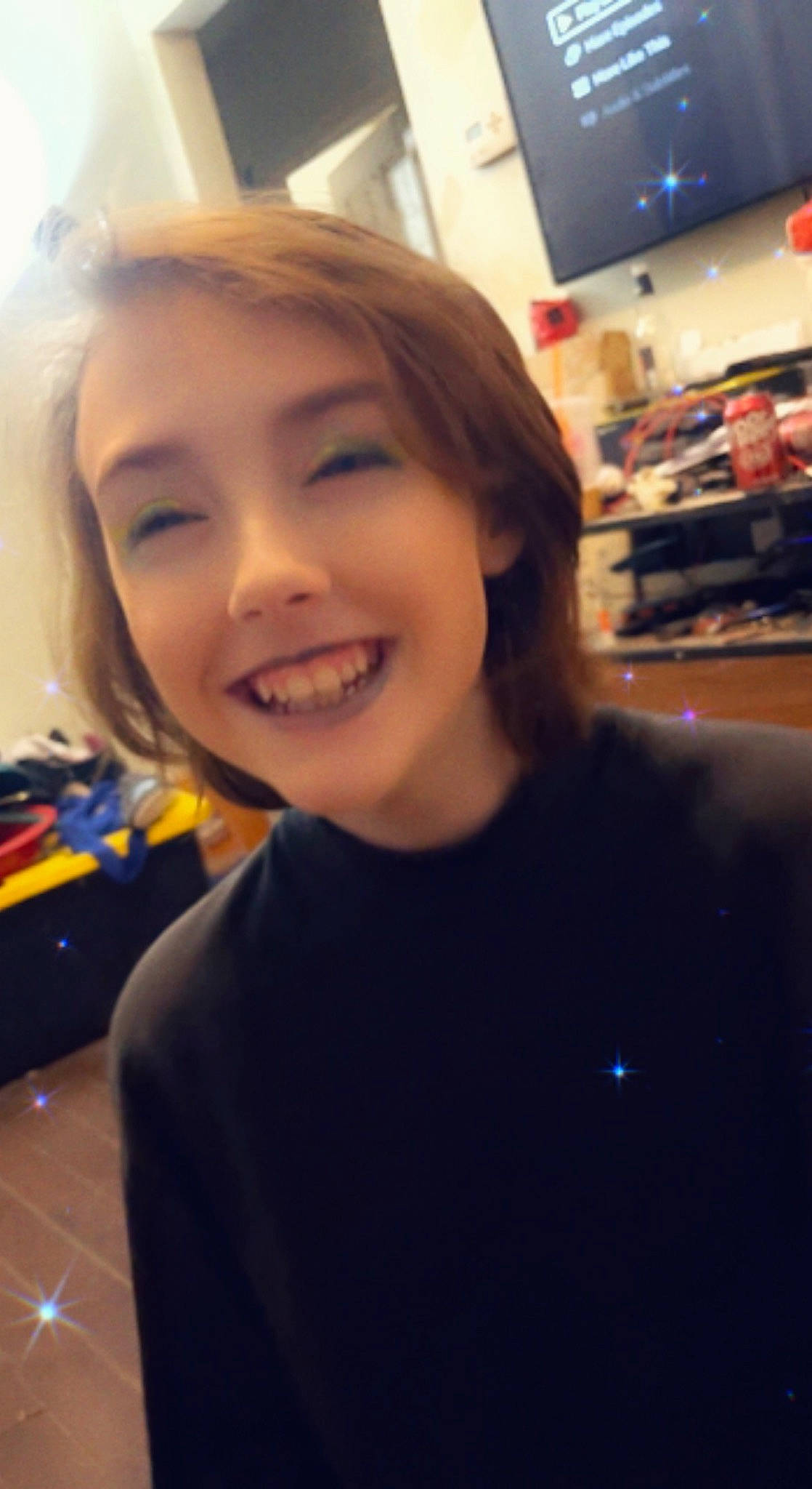 Chelsea joined the competition — help win amazing prizes! bangs, black_hair, brown_hair, chin, electric_blue, eyebrow, eyewear, fun, happy, hime_cut, iris, joy, lip, long_hair, mouth, nose, person, selfie, smile, standing