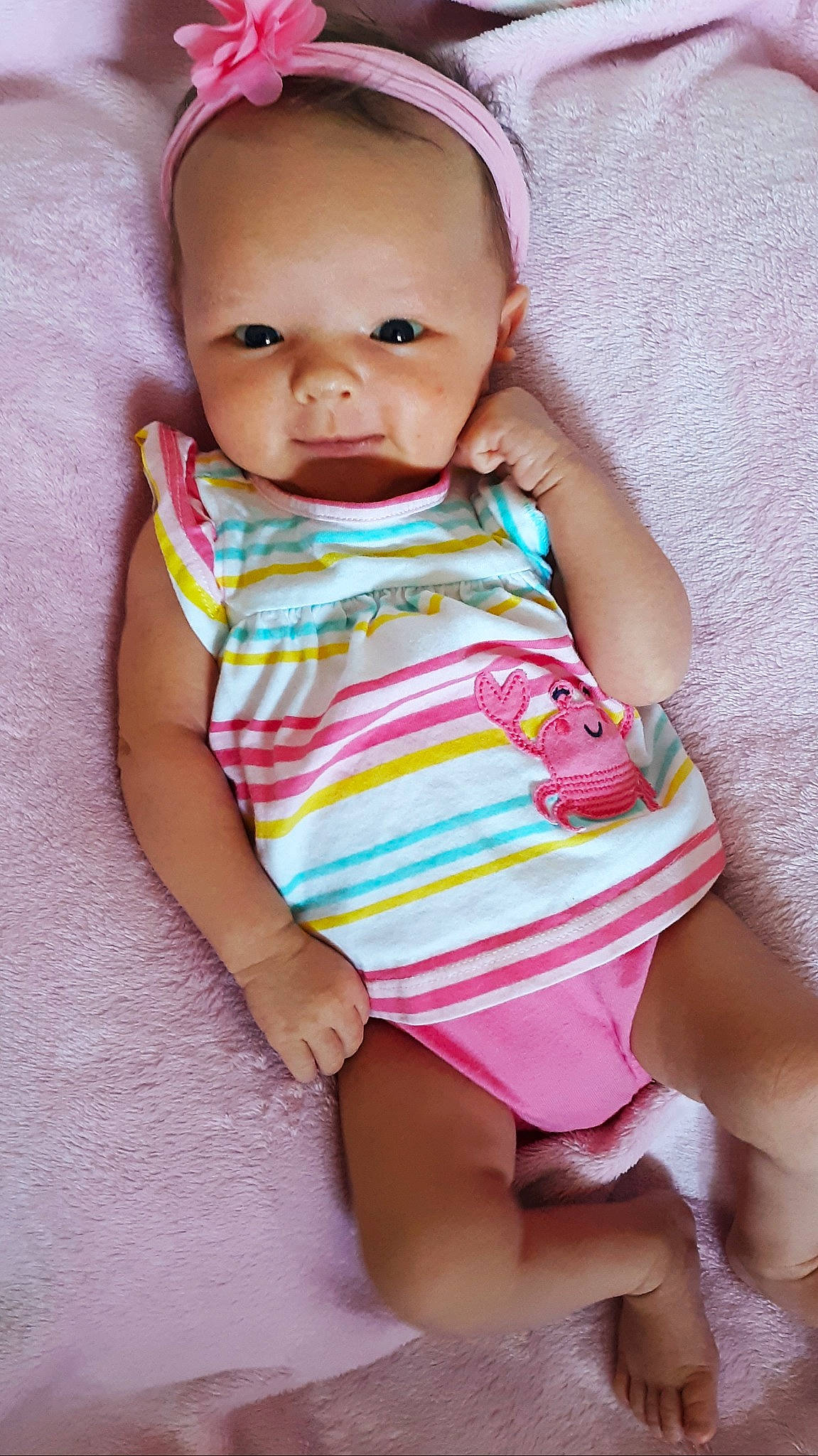 Addisyn joined the competition — help win amazing prizes! baby, baby_products, baby_toddler_clothing, cheek, child, lip, person, pink, skin, toddler