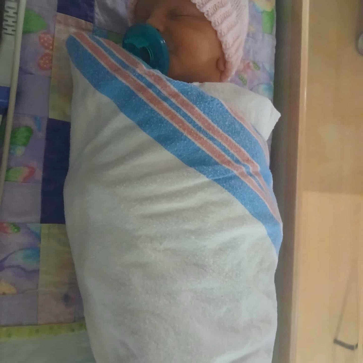 Brinnleigh is registered to the contest to win money with this photo: baby, bed, bedding, blanket, child, comfort, crib, cute, hat, hospital, indoors, infant, newborn, pacifier, peaceful, person, resting, sleeping, soft, swaddled