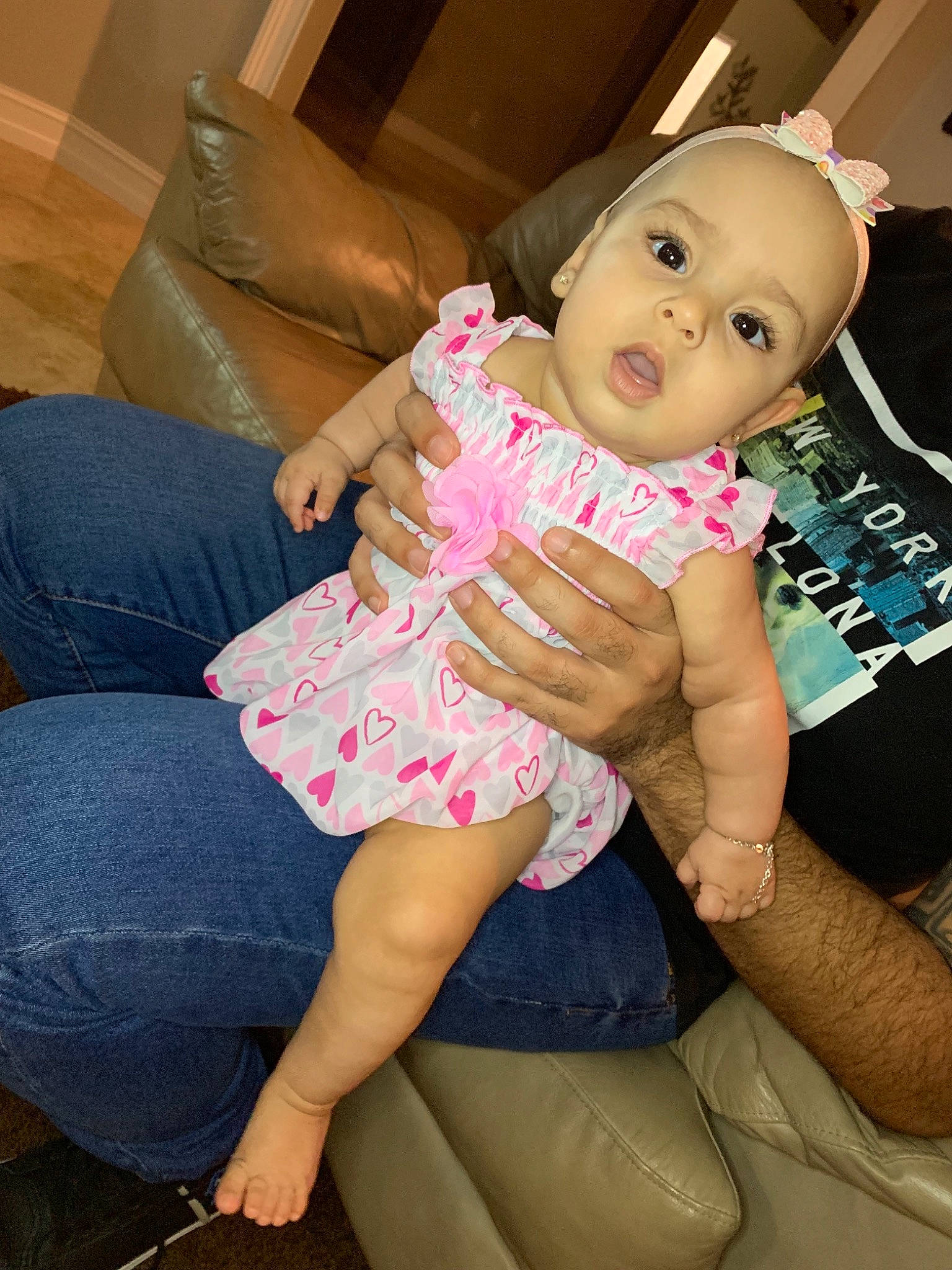 Mila Rose joined the competition — help win amazing prizes! baby, cheek, child, leg, person, pink, sitting, skin, toddler