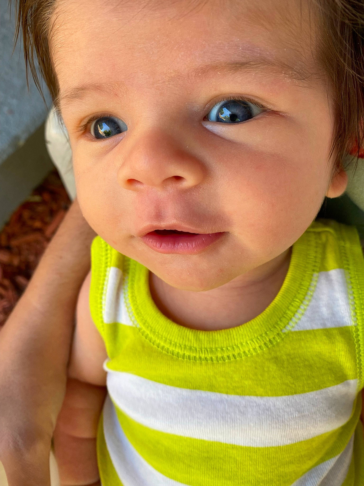 Caden is registered to the contest to win money with this photo: active_tank, baby, baby_toddler_clothing, cheek, chin, ear, eye, eyebrow, eyelash, forehead, hair, hairstyle, happy, head, iris, lip, mouth, neck, nose, person