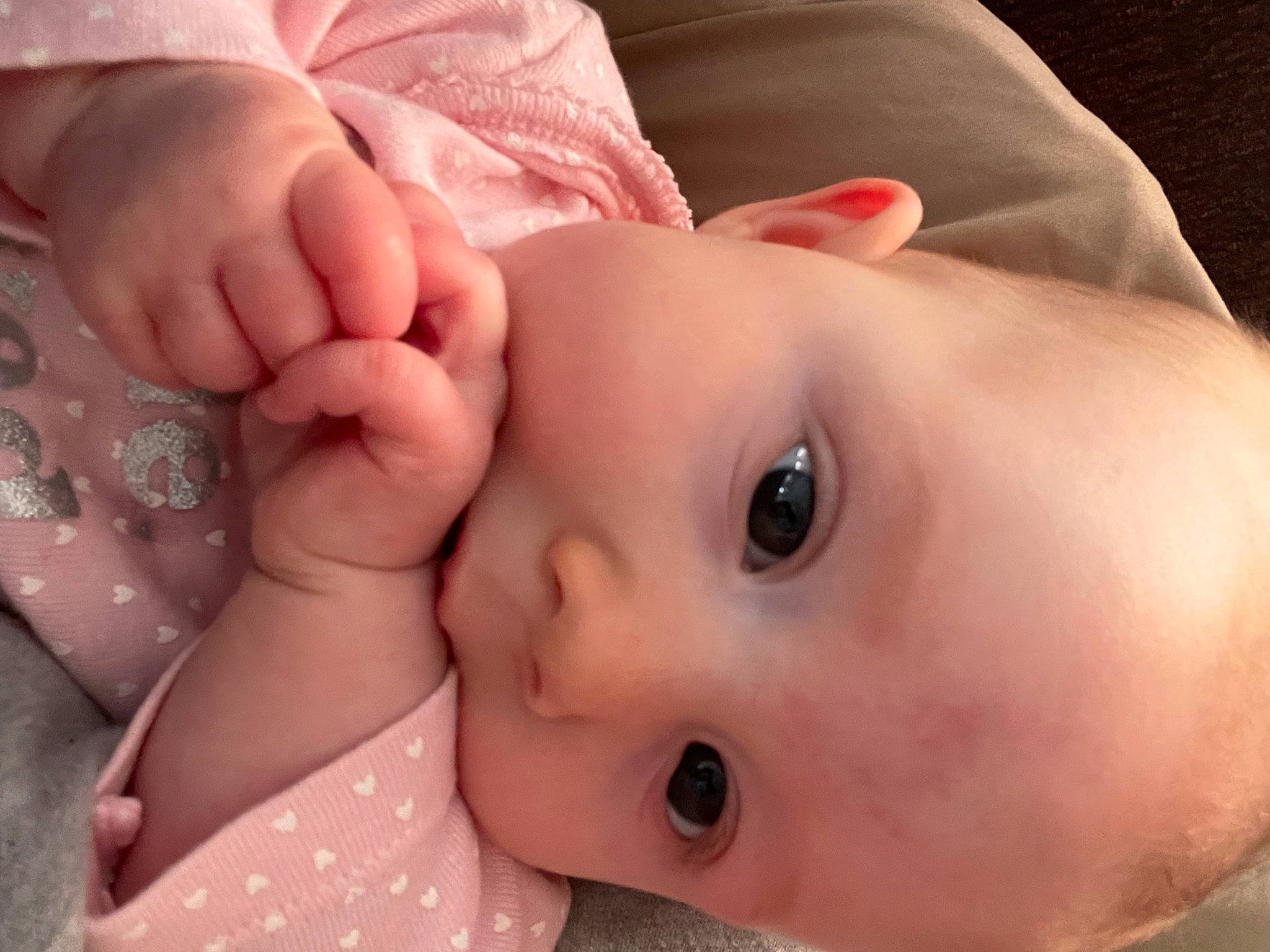 Luna-rae is registered to the contest to win money with this photo: baby, baby_toddler_clothing, cheek, chin, eye, eyebrow, eyelash, face, facial_expression, finger, hand, head, human, human_body, iris, lip, mouth, nose, organ, person