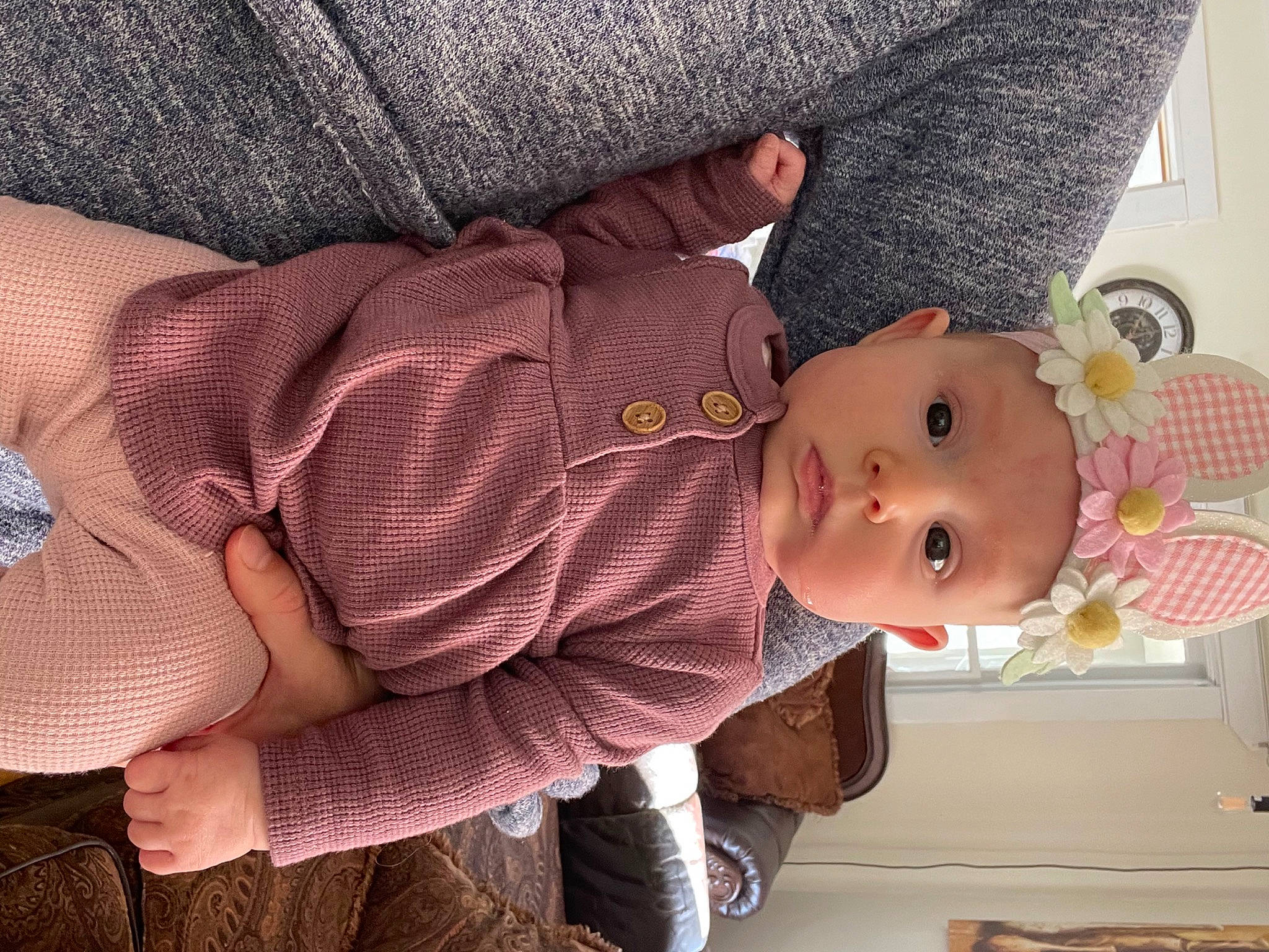 Luna-rae is registered to the contest to win money with this photo: baby, baby_products, baby_toddler_clothing, cheek, child, comfort, headwear, nose, pattern, person, sitting, skin, sleeve, toddler, wool