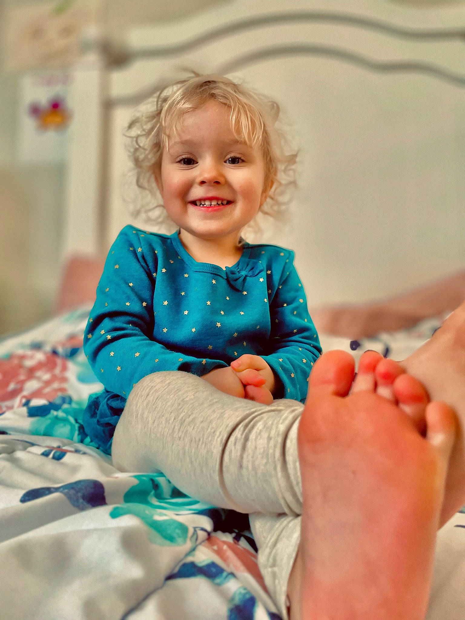 Vada joined the competition — help win amazing prizes! baby, baby_toddler_clothing, barefoot, child, comfort, electric_blue, facial_expression, foot, gesture, happy, human_leg, joy, leg, leisure, pattern, person, sitting, skin, sleeve, smile