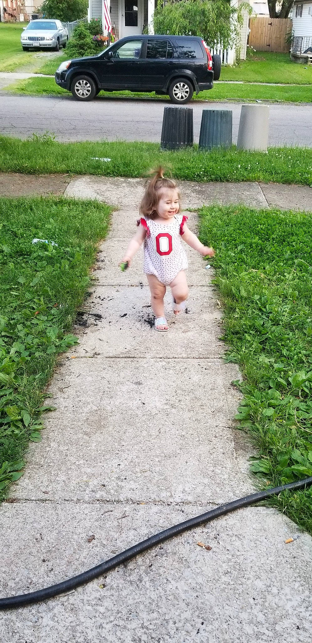 Kyleena is registered to the contest to win money with this photo: child, grass, grass_family, joy, lawn, path, person, plant, play, public_space, sidewalk, toddler, walking, walkway, yard