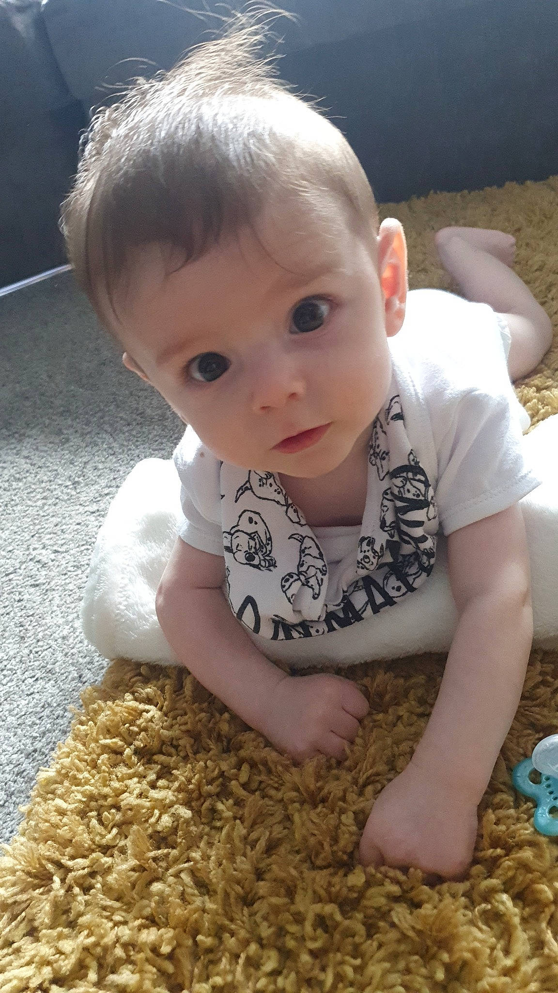 Elijah Reuben Craig joined the competition — help win amazing prizes! baby, baby_toddler_clothing, cheek, child, eyelash, flooring, fun, fur, grass, person, sitting, sleeve, soil, toddler