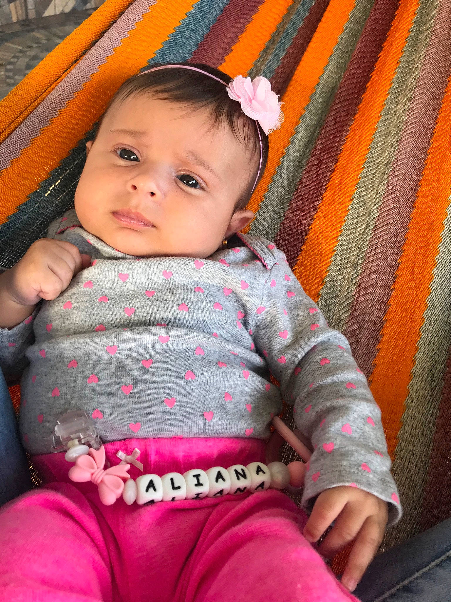 Aliana joined the competition — help win amazing prizes! baby, baby_products, baby_toddler_clothing, beauty, cheek, child, eye, person, pink, sitting, skin, smile, toddler