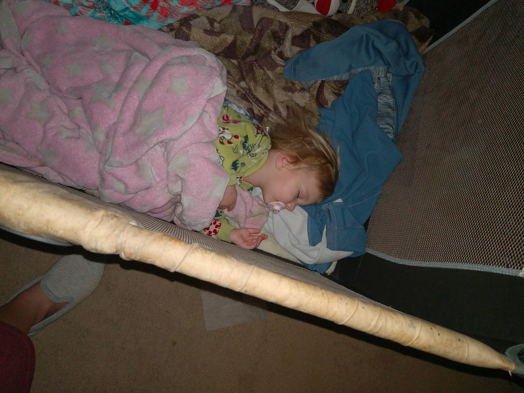 Tinsley joined the competition — help win amazing prizes! baby, baby_toddler_clothing, child, comfort, elbow, linens, person, room, sleep, toddler, wood