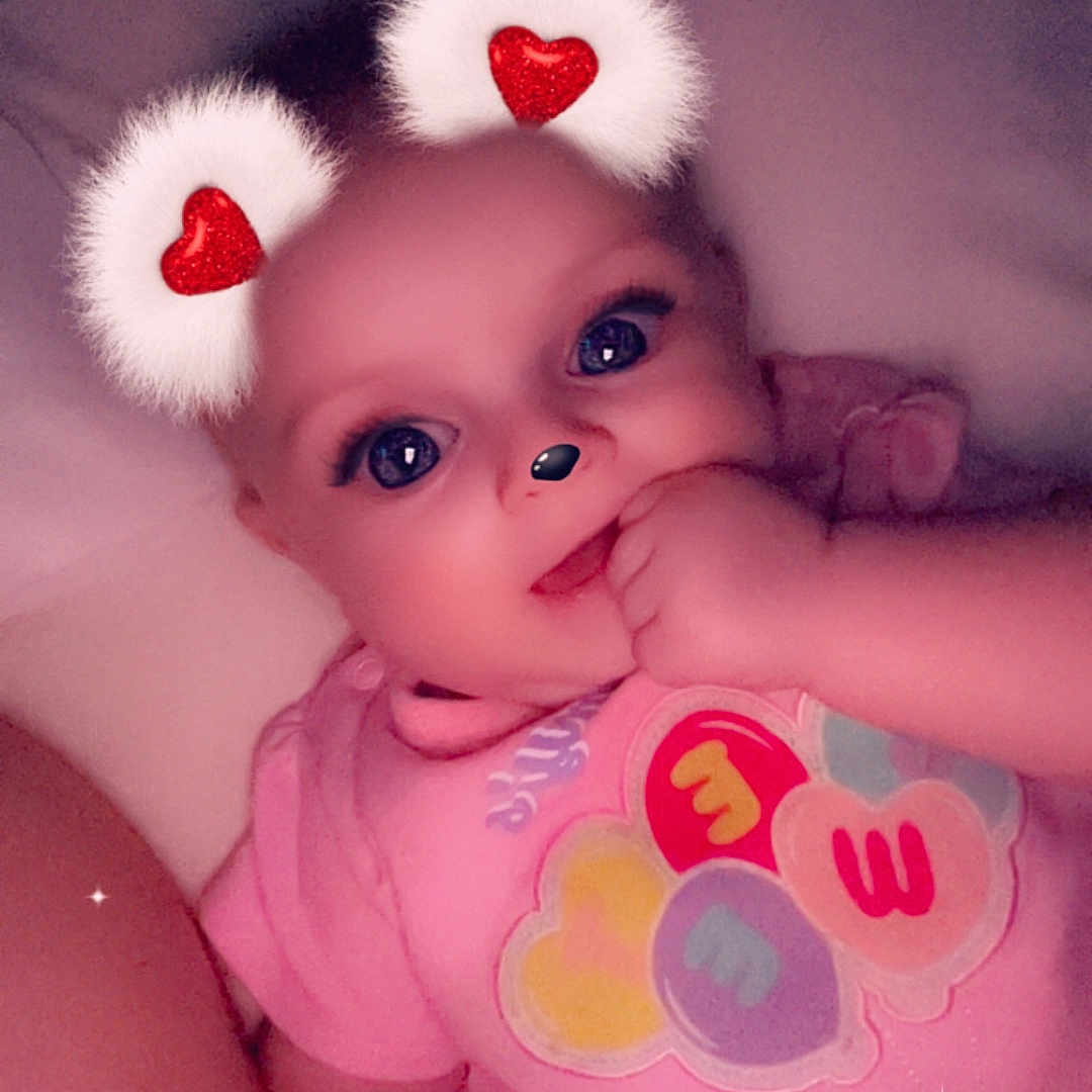 Rosalie joined the competition — help win amazing prizes! baby, blanket, bodypart, clothing, couch, cushion, face, finger, furniture, hand, happy, head, mouth, newborn, person, photography, portrait, smile, t_shirt, toy