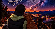 Laïka a rejoint le concours — aidez-le/la à gagner de superbes lots ! blanket, cat, city_lights, dog, family, fantasy, forest, galaxy, lake, memorial, milky_way, mountains, night_sky, person, pet, portrait, silhouette, stars, sunset, text_overlay