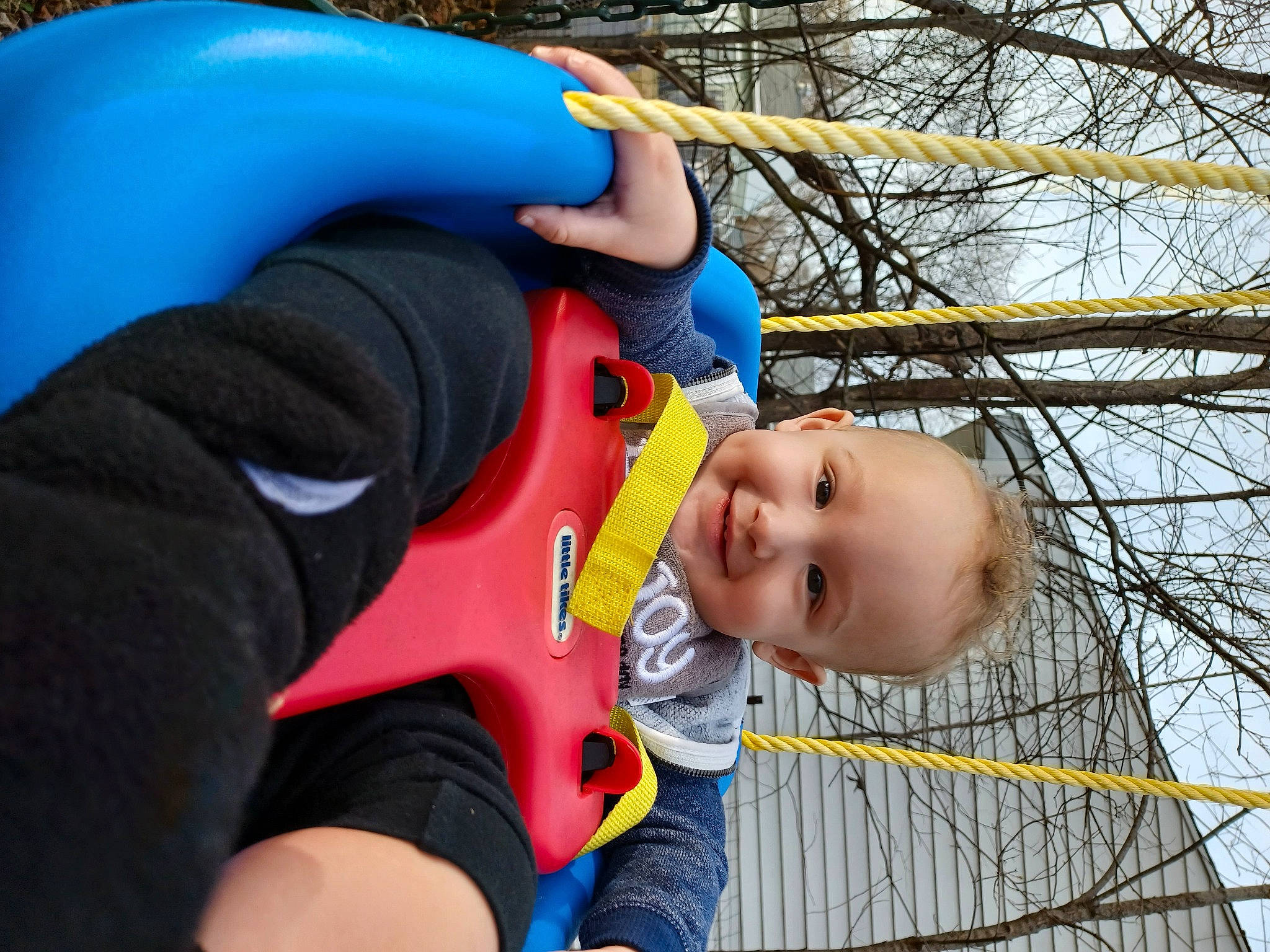 Exavier joined the competition — help win amazing prizes! baby, baby_products, baby_toddler_clothing, blue, child, electric_blue, fun, grass, happy, joy, leisure, people_in_nature, person, personal_protective_equipment, recreation, smile, toddler, tree, twig, vacation