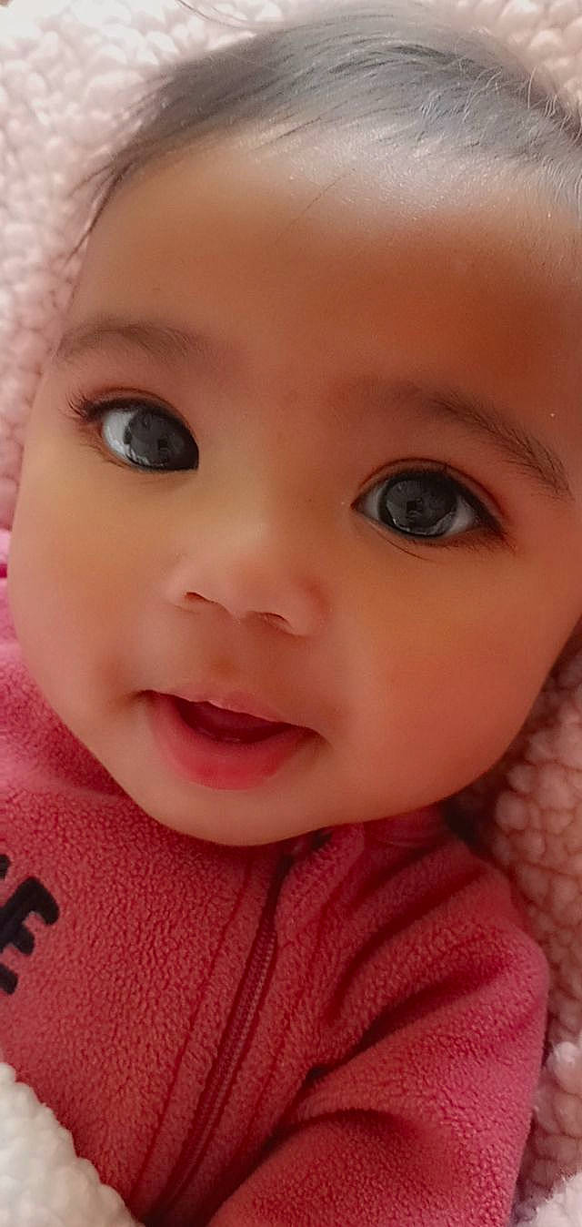 Arielle joined the competition — help win amazing prizes! baby, cheek, child, chin, doll, eye, eyebrow, eyelash, face, facial_expression, forehead, head, iris, lip, mouth, nose, person, pink, skin, toy
