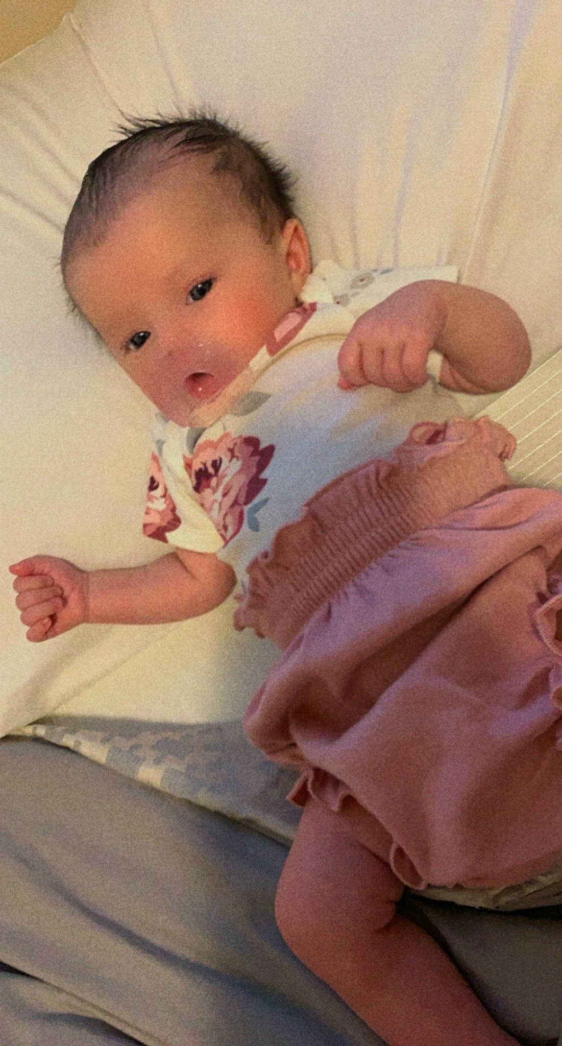 Macy joined the competition — help win amazing prizes! baby_sleeping, baby_toddler_clothing, cheek, comfort, eye, finger, hand, head, human_body, iris, joint, lip, neck, nose, person, pink, shoulder, skin, sleeve, textile