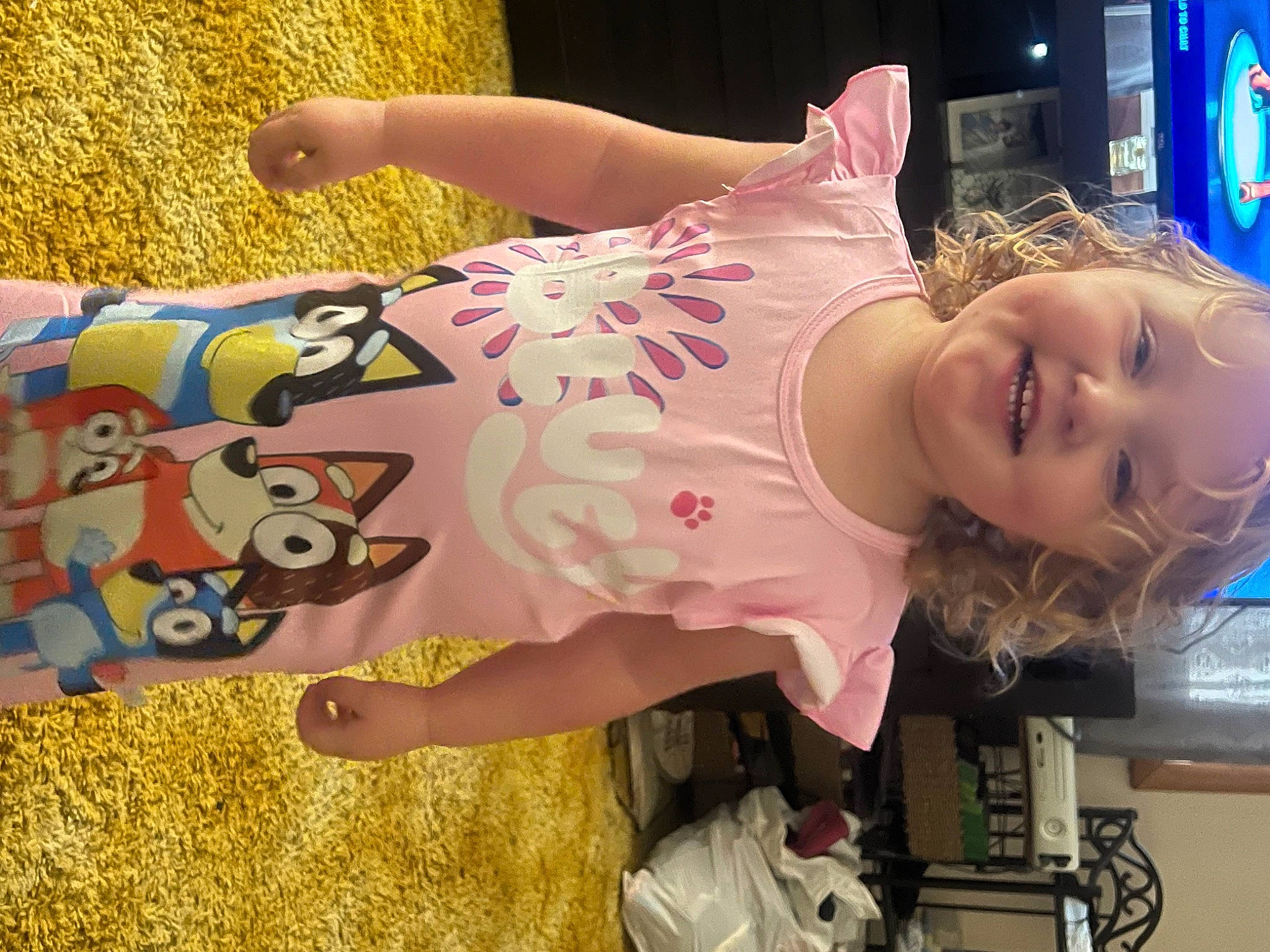 Fiona joined the competition — help win amazing prizes! baby, baby_toddler_clothing, beauty, child, fun, grass, happy, headwear, human_leg, joy, leisure, magenta, nightwear, pattern, person, pink, skin, sleeve, smile, t_shirt